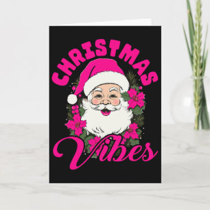 Retro-Weihnachtsstimmung Rosa Weihnachtsmann Lusti Karte