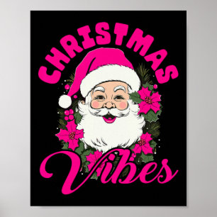 Retro-Weihnachtsstimmung Rosa Weihnachtsmann Lusti Poster