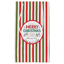 Retro-Weihnachtsstreifenmuster Benutzerdefiniertes Kleine Geschenktüte