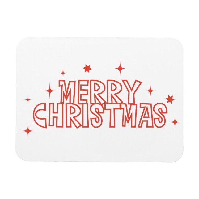 Retro-Weihnachtstypografie Magnet (Horizontal)