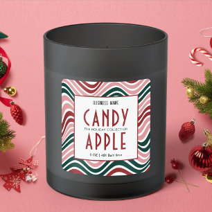 Retro Weihnachtsverpackung Red Green Quadratischer Aufkleber