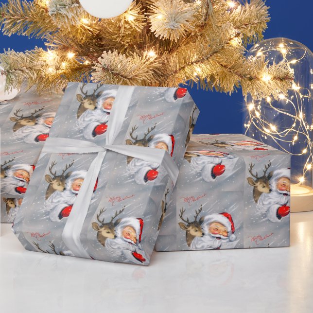 Retro Weihnachtswein Weihnachtsgebäck Weihnachtsba Geschenkpapier (Feiertage)