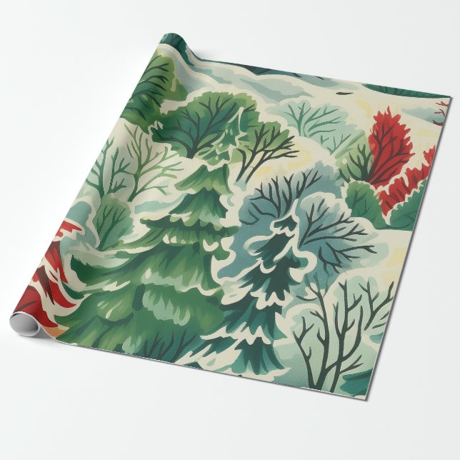 Retro Weihnachtswrapping Paper der 30er Jahre Geschenkpapier (Ungerollt)