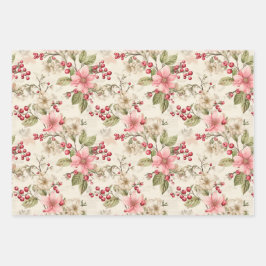 Retro Weihnachtswrapping Paper Geschenkpapier Set