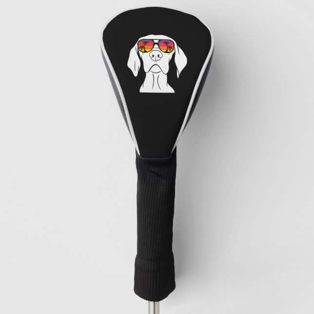 Retro Weimaraner Sonnenbrille Golf Headcover (Vorderseite)