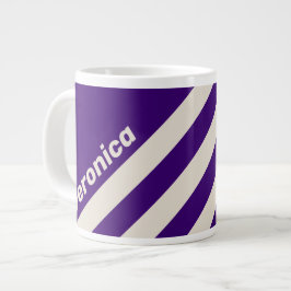 Retro Weinrebe Drei Streifen mit Namen Jumbo-Tasse
