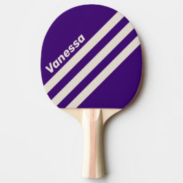 Retro Weinrebe Dreieckige Streifen mit Namen Tischtennis Schläger