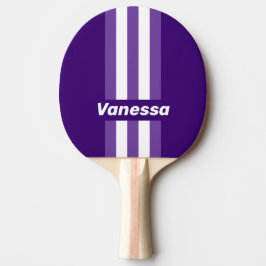 Retro Weintrauben Hain Pin Streifen mit Namen Tischtennis Schläger