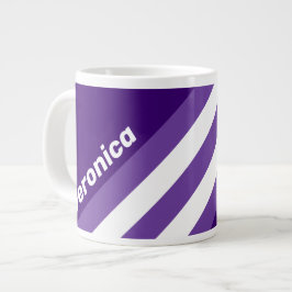 Retro-Weintrauben-Hain-Streifen mit Namen Jumbo-Tasse