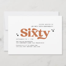 Retro weiß, modern minimalistisch 60. Geburtstag