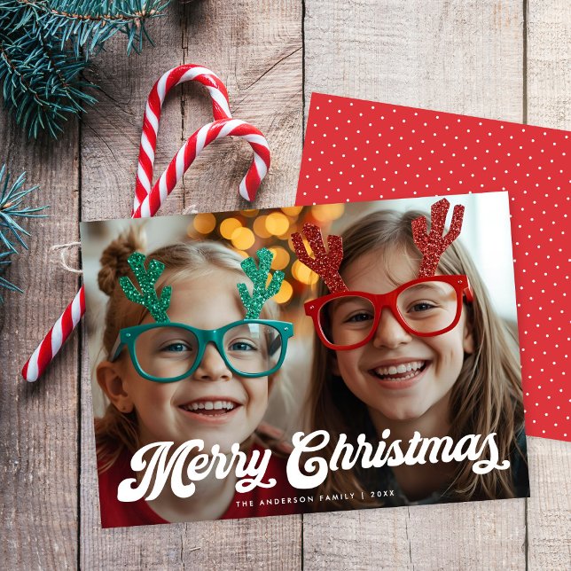 Retro-Weiß-Script Frohe Weihnachten Ein Foto (Von Creator hochgeladen)