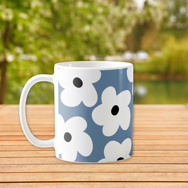 Retro Weiße Blume Kaffeetasse (Von Creator hochgeladen)