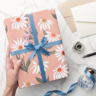 Retro Weiße Daisy Geschenkpapier