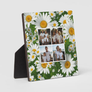 Retro weiße floral Daisy personalisieren 4 Foto Fotoplatte