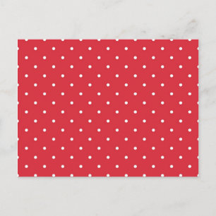Retro-weiße Polka-Punkte auf rotem Hintergrund Postkarte
