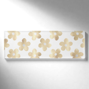 Retro Weißgold Gänseblümchen Namenschild