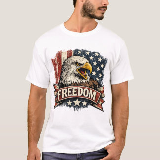 Retro-Weißkopfadler-Freiheit-Shirt | Vintage-USA-P T-Shirt
