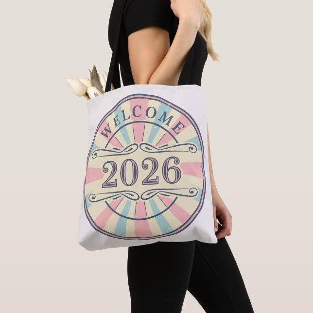Retro Welcome 2026 New Year Tote Bag (Von Nahem)