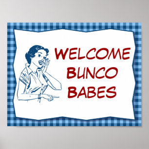Retro Welcome Bunco Babes Zeichen Poster