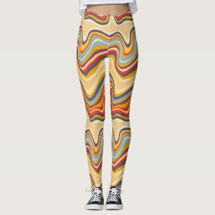 Retro-Welle am Meer Leggings