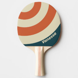 Retro-Welle Kreis Streifen mit Namen Tischtennis Schläger