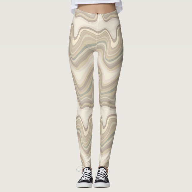 Retro-Welle neutral Leggings (Vorderseite)