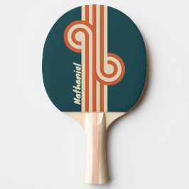 Retro-Welle-Schleife mit Namen Tischtennis Schläger