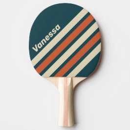 Retro-Welle Schrägstreifen mit Namen Tischtennis Schläger