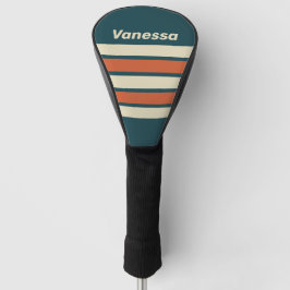 Retro-Welle über Streifen mit Namen Golf Headcover