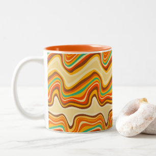 Retro-Welle warm Zweifarbige Tasse