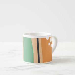 Retro-Wellen abstrakte Kunst, boho Linie Design Espressotasse