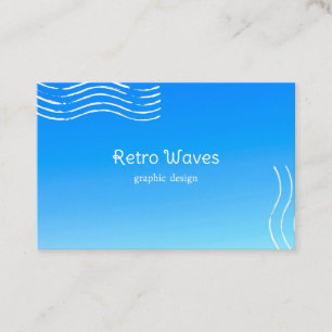 Retro-Wellen - Blaugradient Visitenkarte