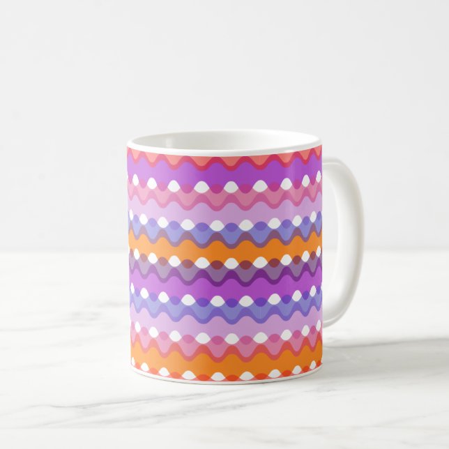 Retro-Wellen Kaffeetasse (VorderseiteRechts)