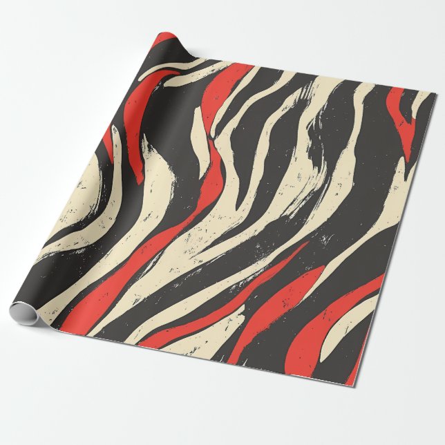 Retro-Wellen-Streifen Geschenkpapier (Ungerollt)