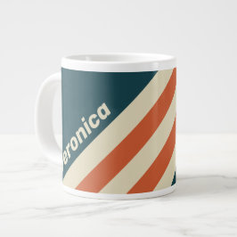 Retro-Wellen-Streifen mit Namen Jumbo-Tasse