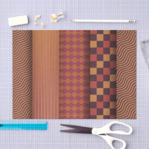 Retro-Wellen und geometrisches Muster der Mitte de Seidenpapier