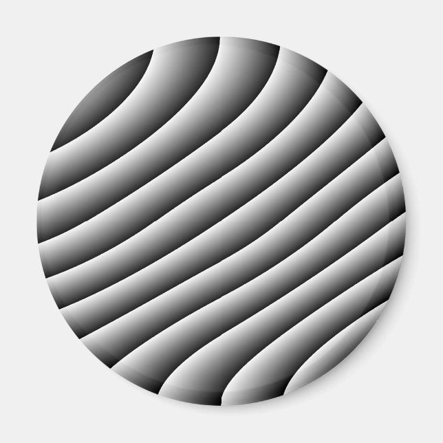 Retro-Wellenlinien-Magnet Magnet (Vorne)