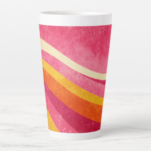 Retro-Wellenlinien – Vintage-Farbhintergrund Milchtasse