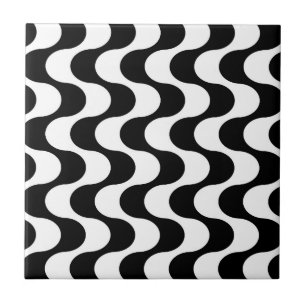 Retro-Wellenmuster im Op-Art-Stil der 1970er Jahre Fliese
