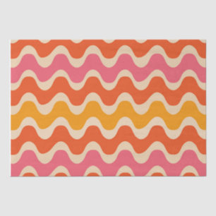 Retro-Wellenmuster in rosa, orange und rot Seidenpapier