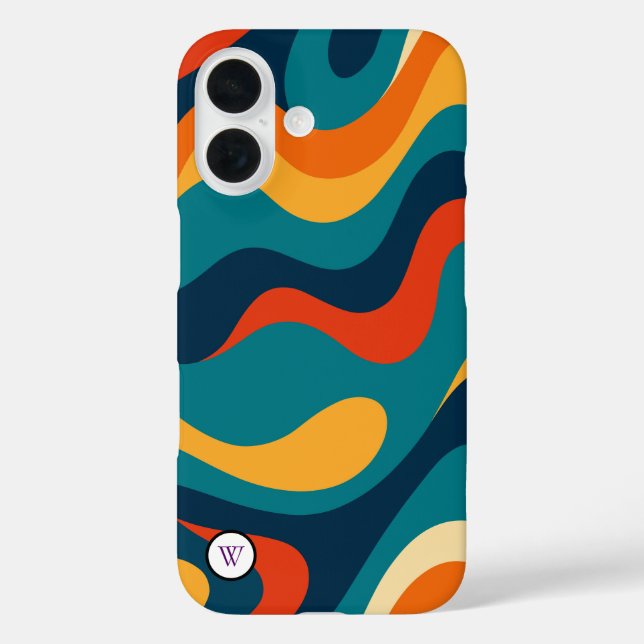Retro-Wellenmuster modernes abstraktes iPhone-Case Case-Mate iPhone Hülle (Rückseite)