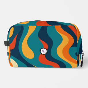 Retro-Wellenmuster modernes abstraktes Make-up-Tas Waschbeutel