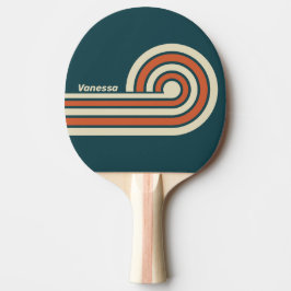 Retro-Wellenstreifen mit Namen Tischtennis Schläger