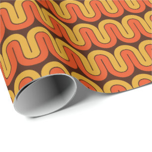 Retro-Wellig-Strip-Groovy-70er-Jahre-Farben-Vibe Geschenkpapier