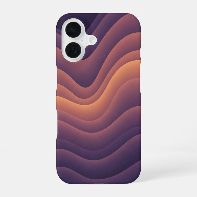 Retro-Wellige Abstrakte Nebula iPhone 16 Hülle (Rückseite)