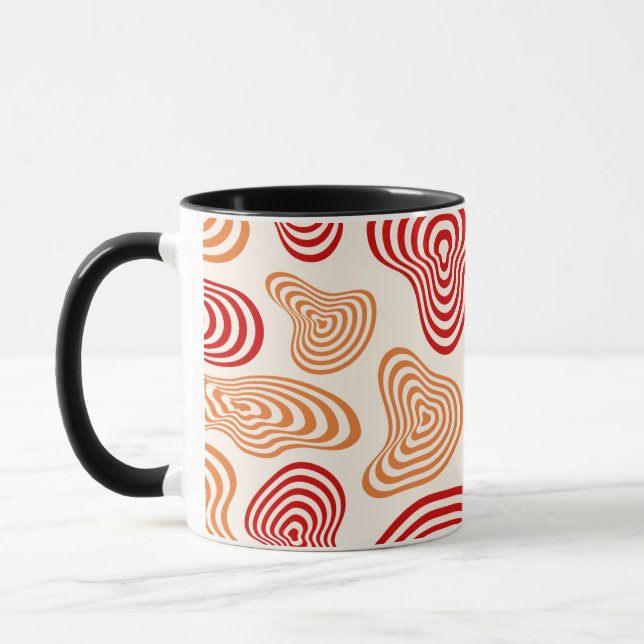 Retro-Welliges-Abstraktes-Muster-Tasse Tasse (Links)