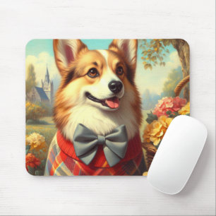 Retro Welsh Corgi Cardigan Painting Mousepad