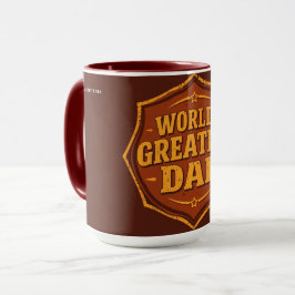 Retro Welt Bestester Papa Abzeichen Tasse | Anpass