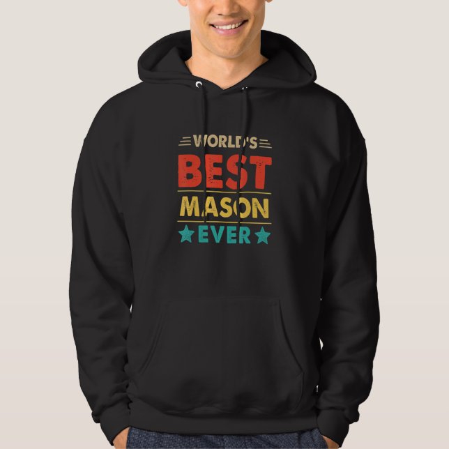 Retro Weltbester Maurer Aller Zeiten Hoodie (Vorderseite)