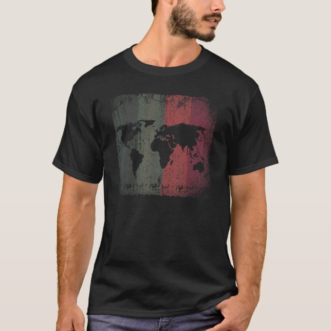 Retro-Weltkarte 1 T-Shirt (Vorderseite)